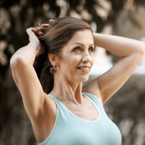 Woman after weight loss with Ozempic